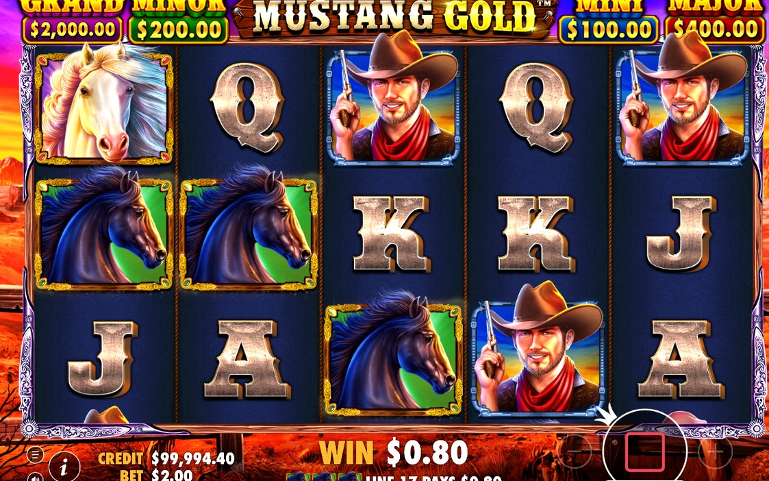 Base Game grid with 25 paylines and horseshoes