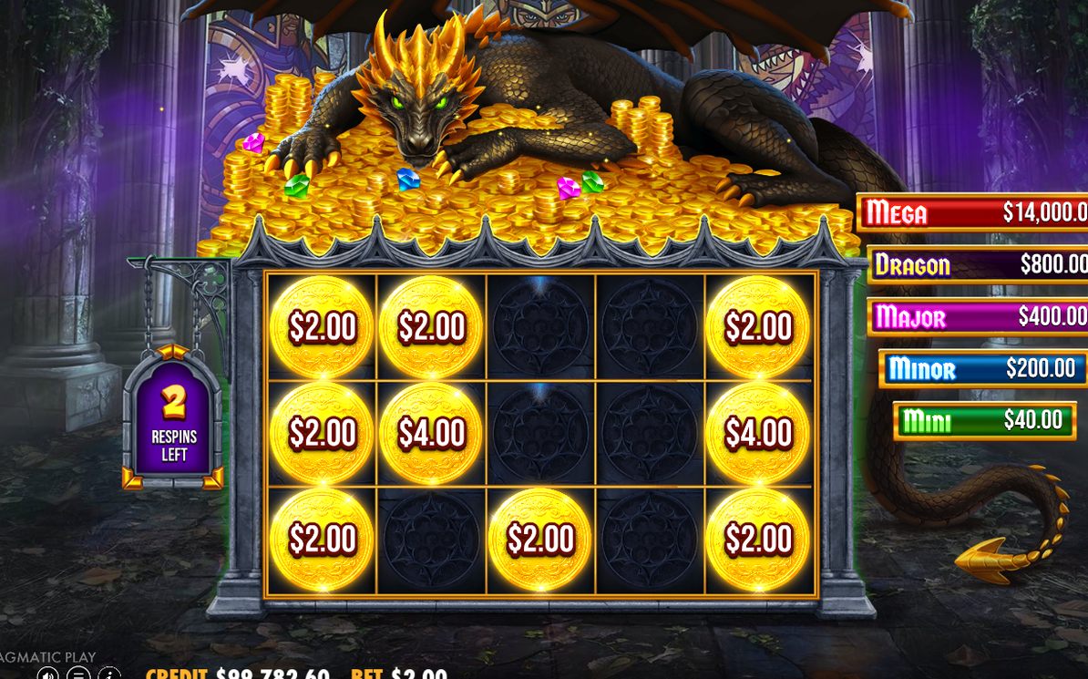 Respin Bonus grid with MONEY symbols held in place