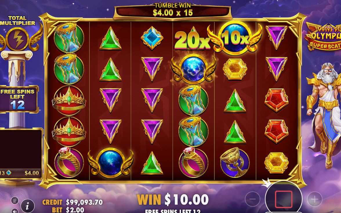 Free spins counter and total multiplier during a round