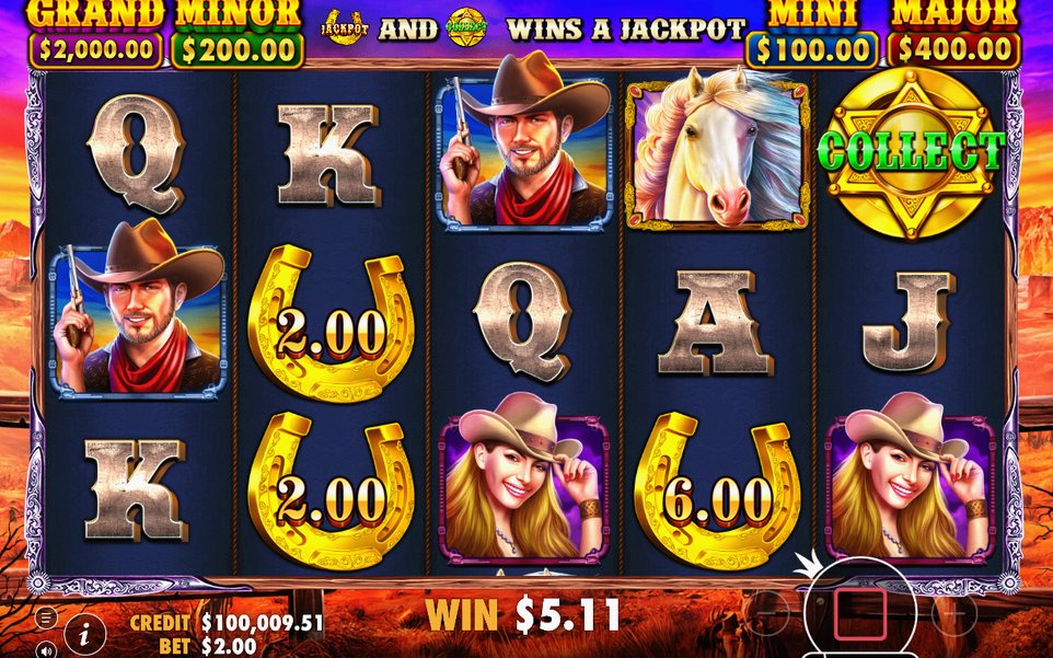 Jackpot Reveal Bonus Game, pick horseshoes to reveal jackpot symbols